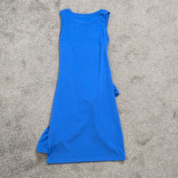 LILLUSORY Royal Blue Sleeveless Stretchy Knit Short Pencil Dress w Wrap; Size S - Picture 2 of 5
